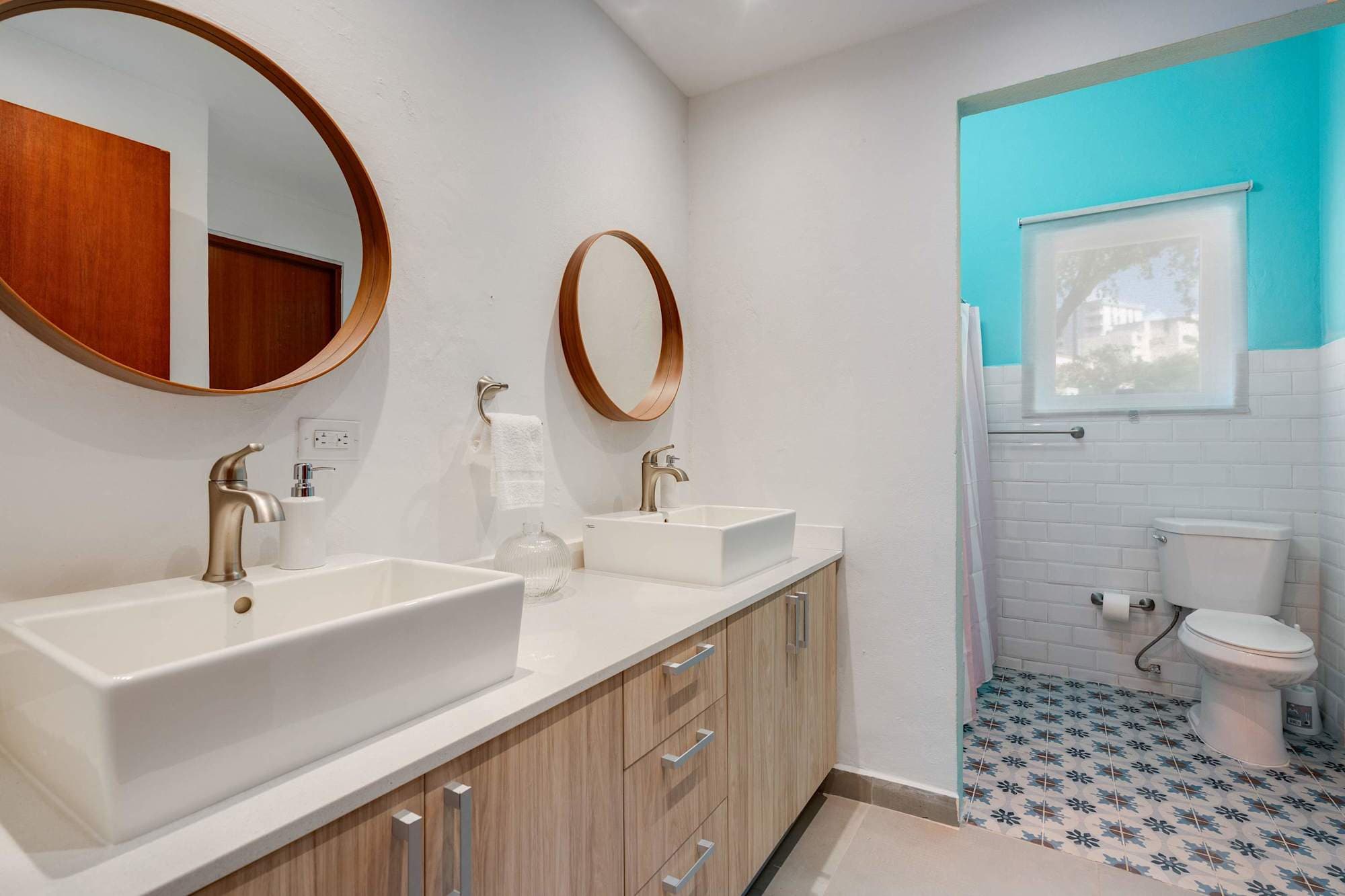 Full bathroom with double vanity